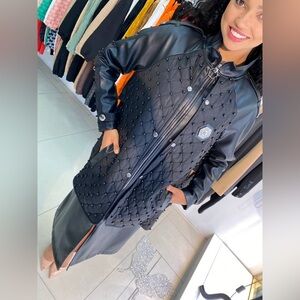 Elegant Black Quilted Leather Jacket